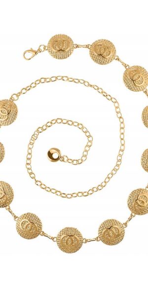 Srebrny pasek łańcuch złoty