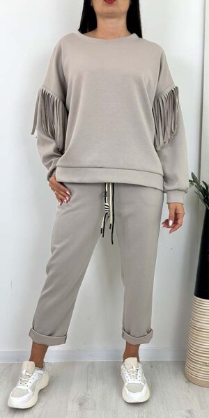 KOMPLET ARGO frędzle masełko fango