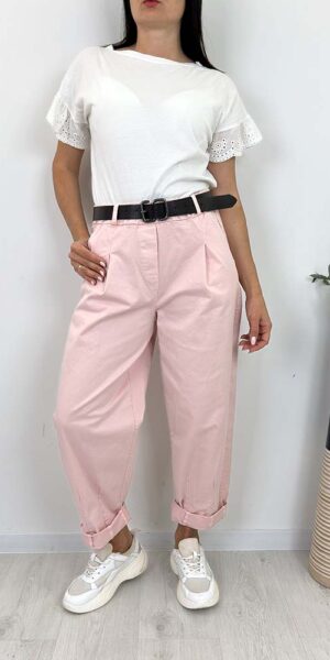 BENDI spodnie typu balloon puder