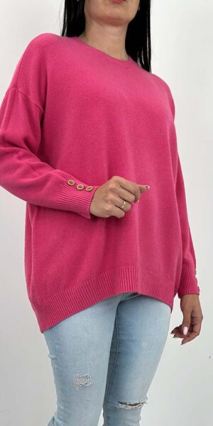 SWETER wiosenny HELGA różowy ciemny