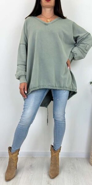 BLUZA TAURUS premium bawełniana asymetryczna khaki