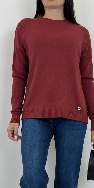 LIMAN SWETER MIĘKKI bordo