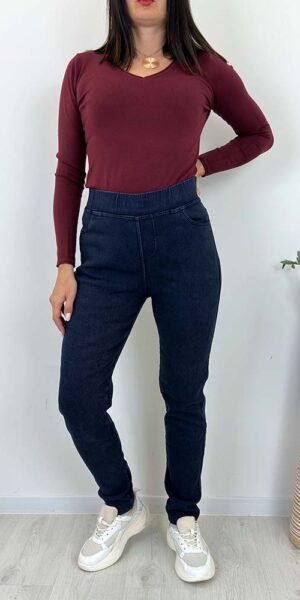 DEPPI JEANSY DŻINSY OCIEPLANE GRANAT