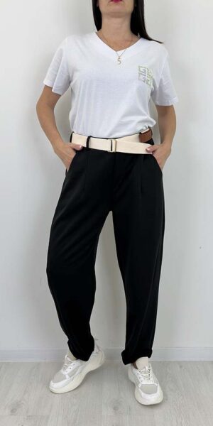 MONTE spodnie masełko boyfriendy balloon czarne