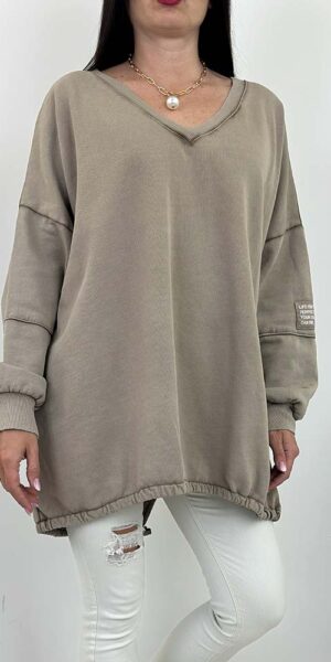 BLUZA TAURUS premium bawełniana asymetryczna fango