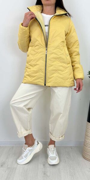 DESI kurtka pikowana wiosenna cytrynowa