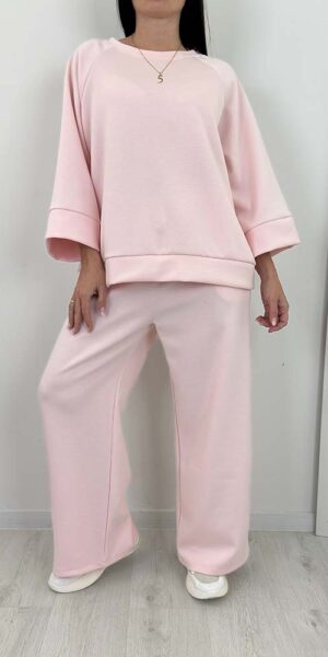 KOMPLET ERIKO SPODNIE I BLUZA masełko pudrowy