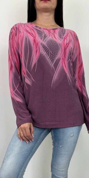 SWETEREK BLUZKA NELA RÓŻOWA wzory