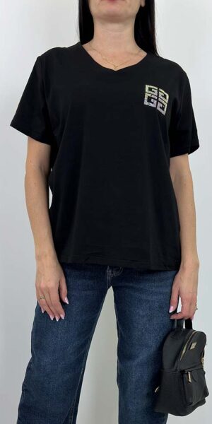 KISO bluzka t-shirt bawełna czarny