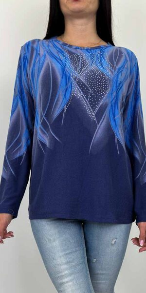 SWETEREK BLUZKA NELA niebieski wzory