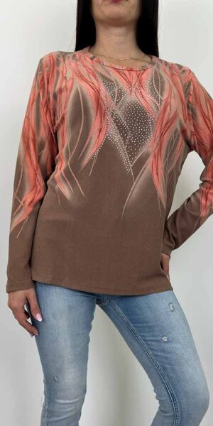 SWETEREK BLUZKA NELA beżowa wzory