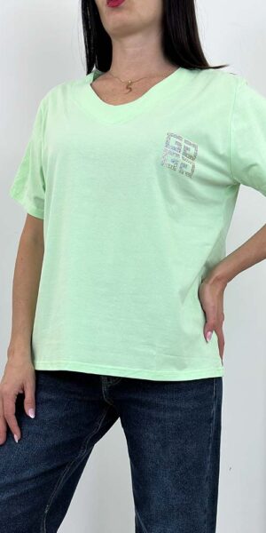 KISO bluzka t-shirt bawełna limonka