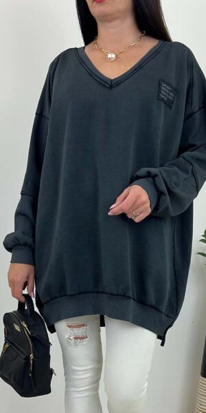 BLUZA PAUL premium bawełniana asymetryczna czarna