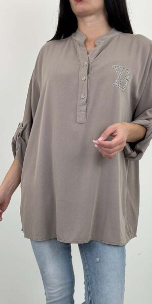 KARGO  KOSZULA BLUZKA LEJĄCA plus size fango