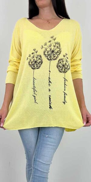 BLUZKA sweterek  DIMA cekiny żółty  duży rozmiar