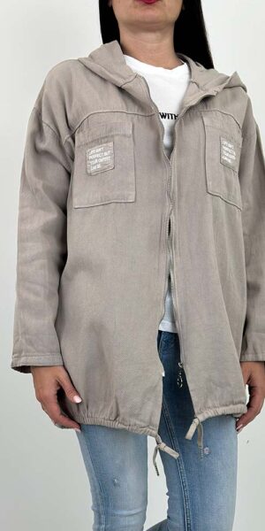 ERDA NARZUTKA KURTKA PARKA beżowa cotton