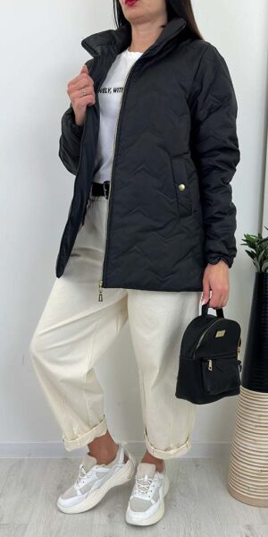 DESI kurtka pikowana wiosenna czarna