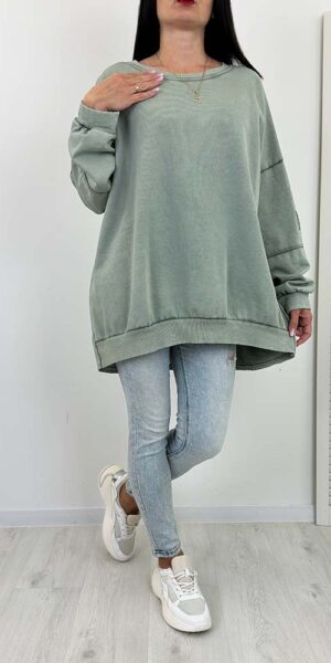 BLUZA PAUL premium bawełniana asymetryczna khaki