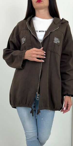 ERDA NARZUTKA KURTKA PARKA czekolada cotton