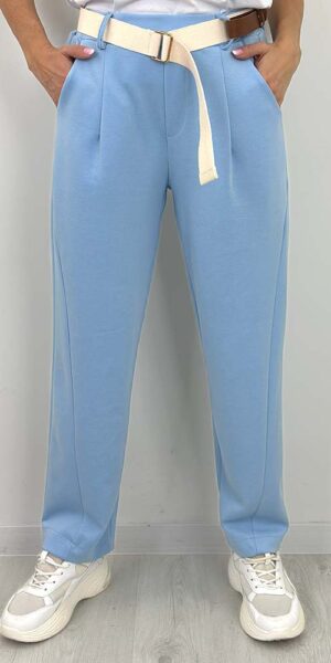 MONTI spodnie masełko boyfriendy balloon BŁĘKITNE