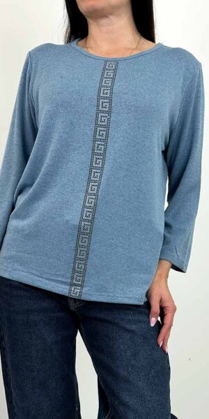 BLUZKA dzianinowa KARLA niebieski