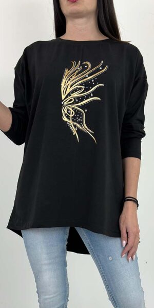 TUNIKA BLUZKA ESTA bawełniana czarna