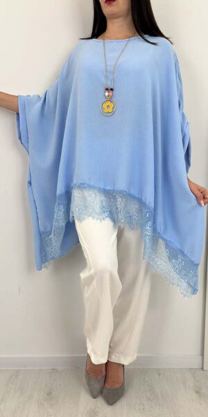 SALSA TUNIKA Z KORONKĄ  niebieski duży rozmiar