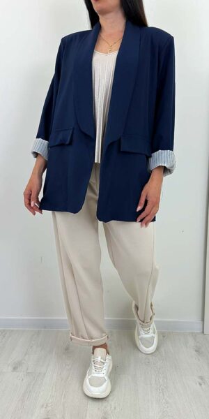 MARYNARKA KOLLI oversize żakiet granatowa