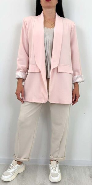 MARYNARKA KOLLI oversize żakiet pudrowa