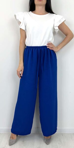 SPODNIE Salsa szerokie pas na gumce chaber