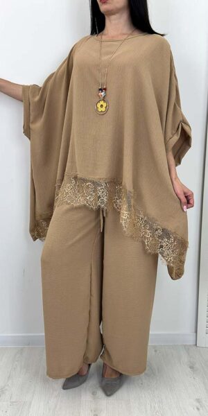 SALSA TUNIKA Z KORONKĄ  fango duży rozmiar