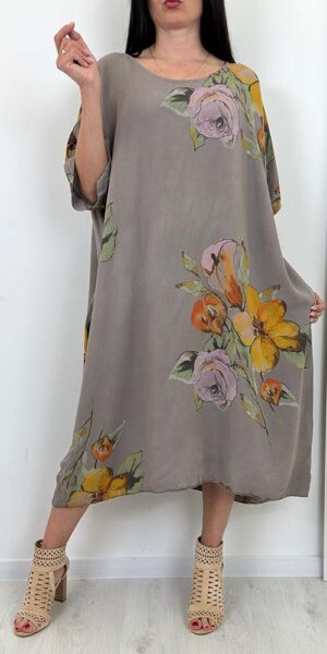 SUKIENKA PETRA wiskoza w kwiaty bombka duży rozmiar fango