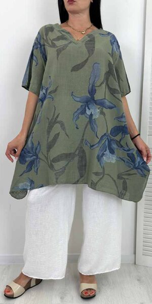TUNIKA BESTA bawełniana plus size oliwka