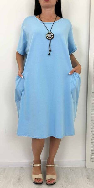 MALTA SUKIENKA bawełniana plus size duży rozmiar błękitna