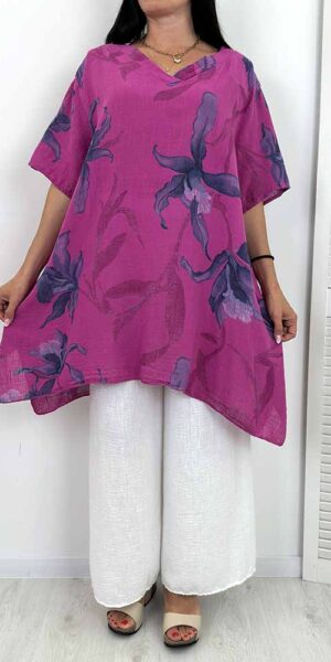TUNIKA BESTA bawełniana plus size fuksja