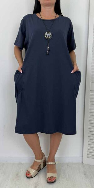 MALTA SUKIENKA bawełniana plus size duży rozmiar granat