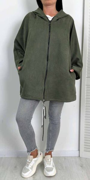 BARI KURTKA NARZUTKA PARKA ala zamszowa khaki