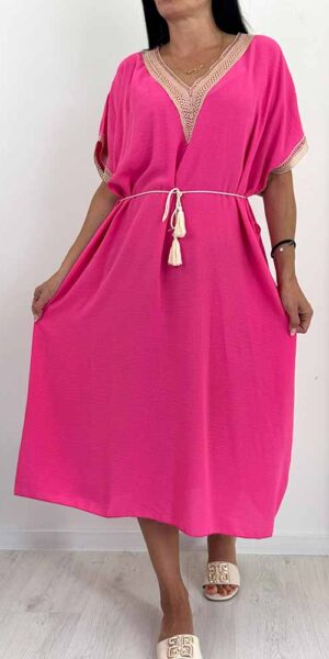 KARIMA SUKIENKA MAXI różowa boho