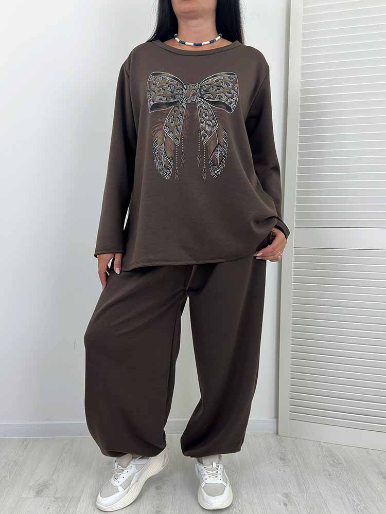 SANTA KOMPLET dresy kokarda masełko plus size czekolada - obrazek 6