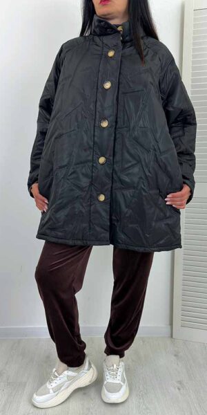 KURTKA PIKOWANA LIZA plus size duży rozmiar czarna
