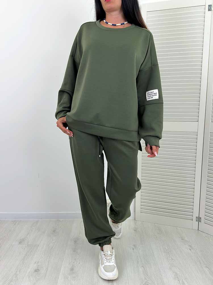 KOMPLET dresy RELAX masełko plus size khaki - obrazek 6