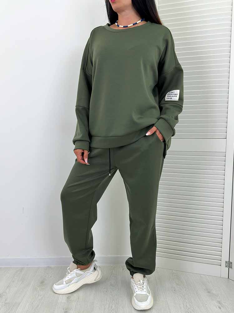 KOMPLET dresy RELAX masełko plus size khaki - obrazek 5