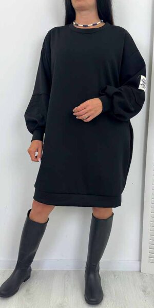 SUKIENKA NINA z kieszeniami masełko plus size czarny