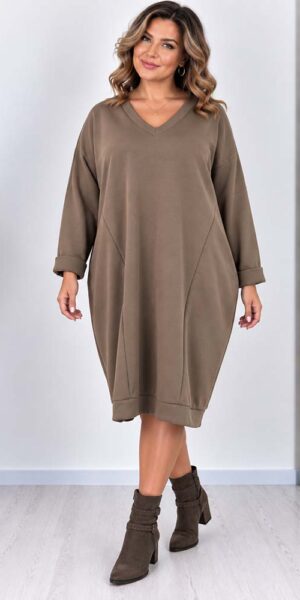 GAMMA SUKIENKA z kieszeniami masełko plus size fango