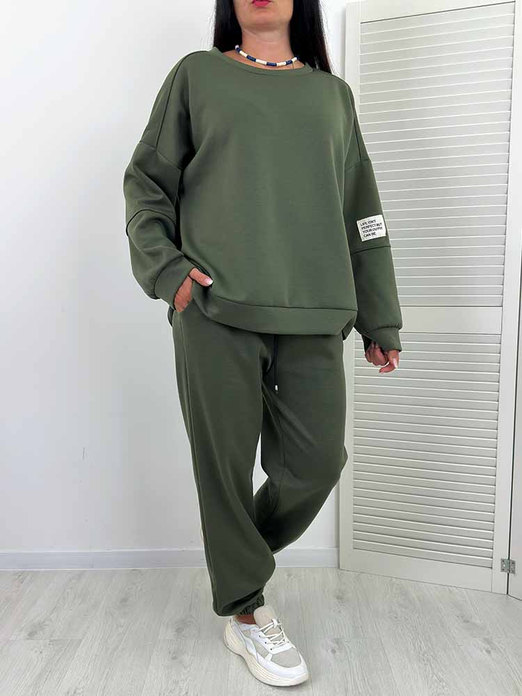 KOMPLET dresy RELAX masełko plus size khaki - obrazek 4