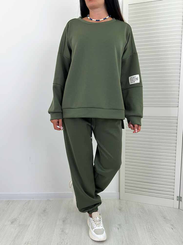 KOMPLET dresy RELAX masełko plus size khaki - obrazek 3