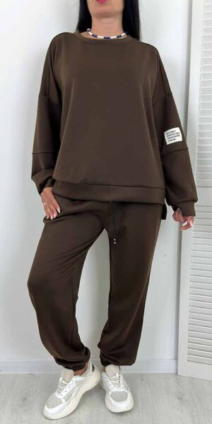 KOMPLET dresy RELAX masełko plus size czekolada