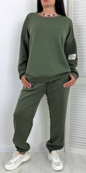 KOMPLET dresy RELAX masełko plus size khaki