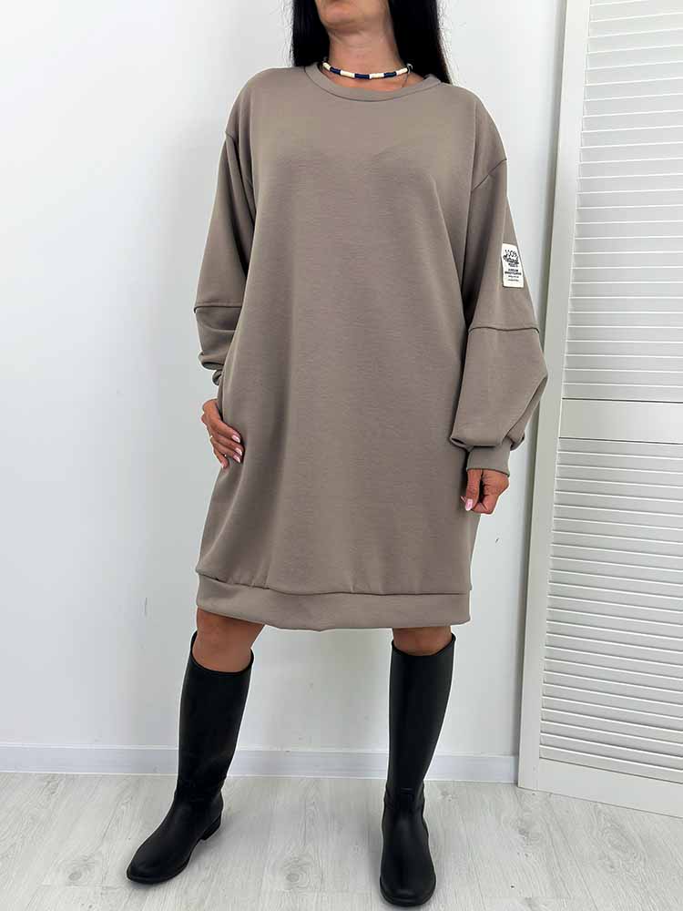 SUKIENKA NINA z kieszeniami masełko plus size beżowy