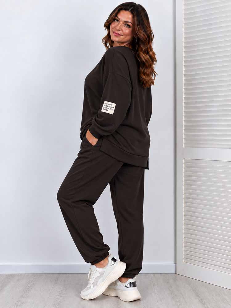KOMPLET dresy RELAX masełko plus size gorzka czekolada - obrazek 3